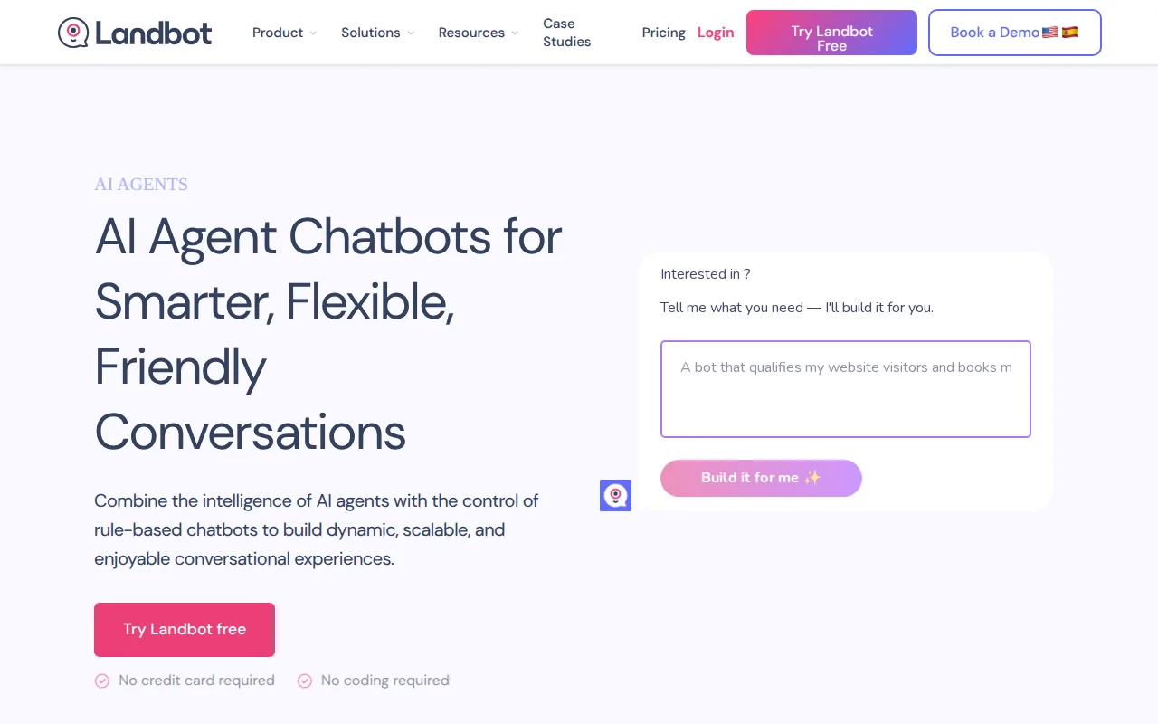 Landbot: visual reference for 7. Landbot — No-Code Qualifier With Visual Flow Builder