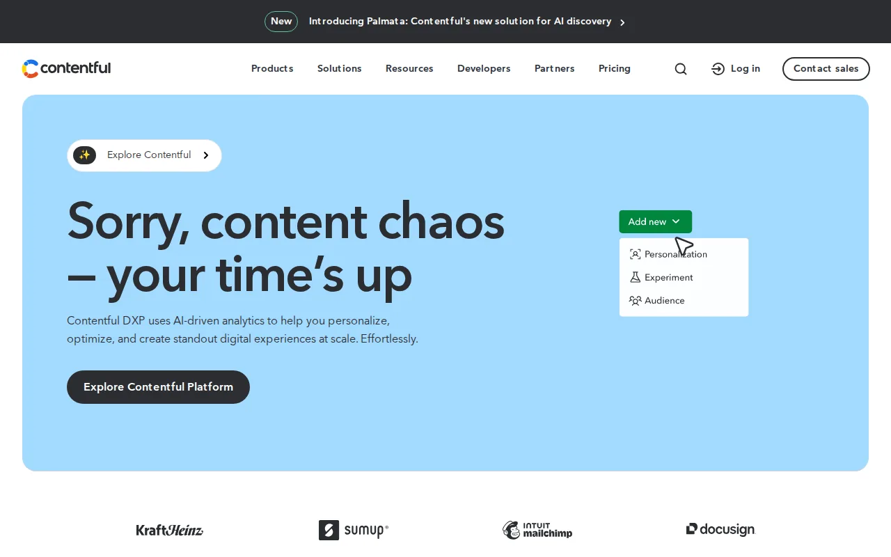 Contentful: visual reference for 2. Contentful — Best for Enterprise Content Management